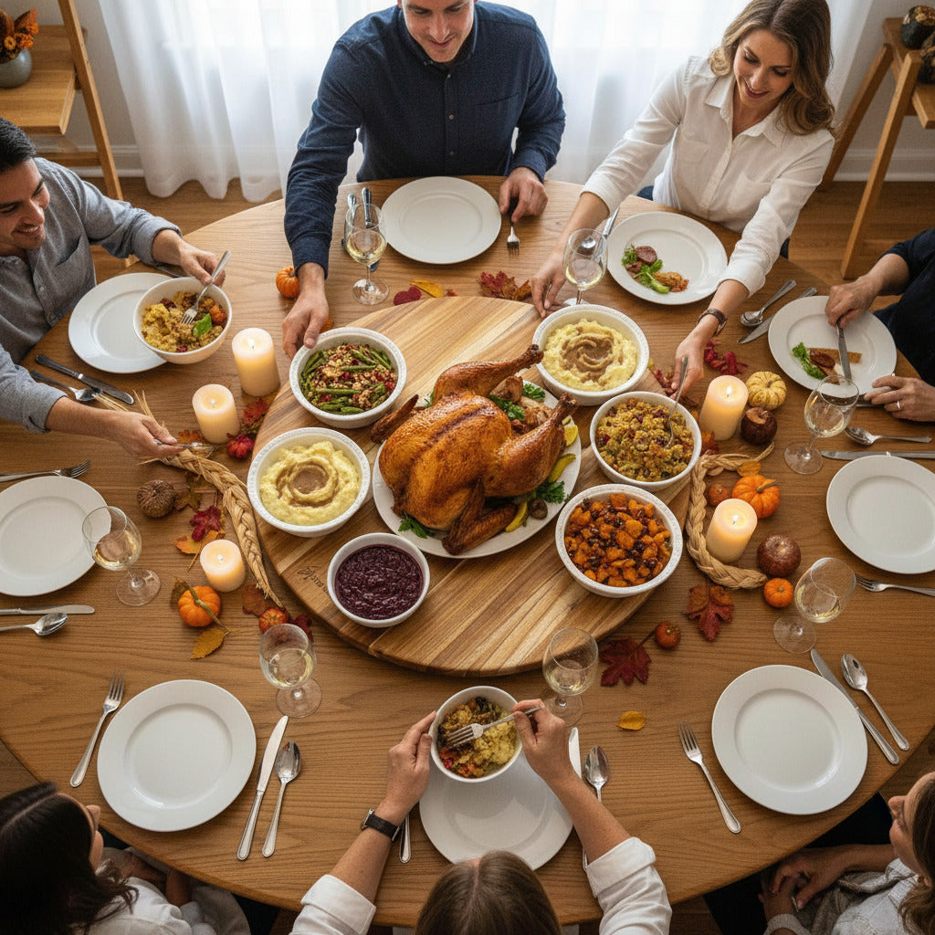 TABLA CIRCULAR GIRATORIA TECA