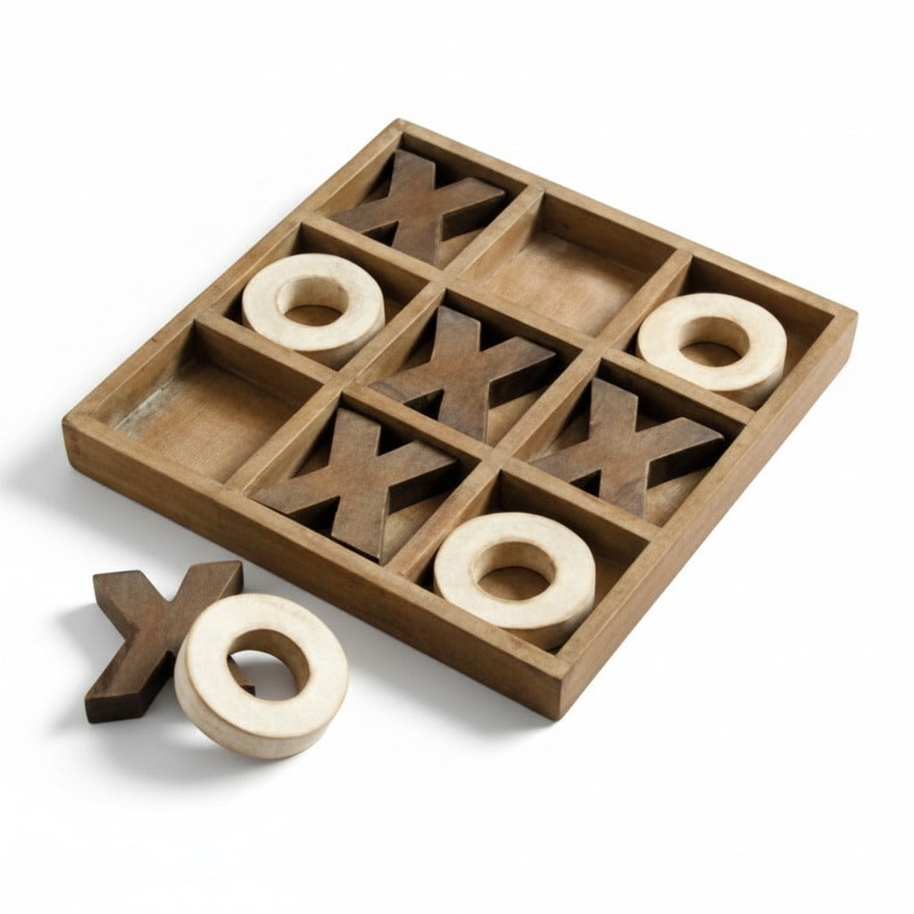 Tic-Tac-Toe de madera (X/O)