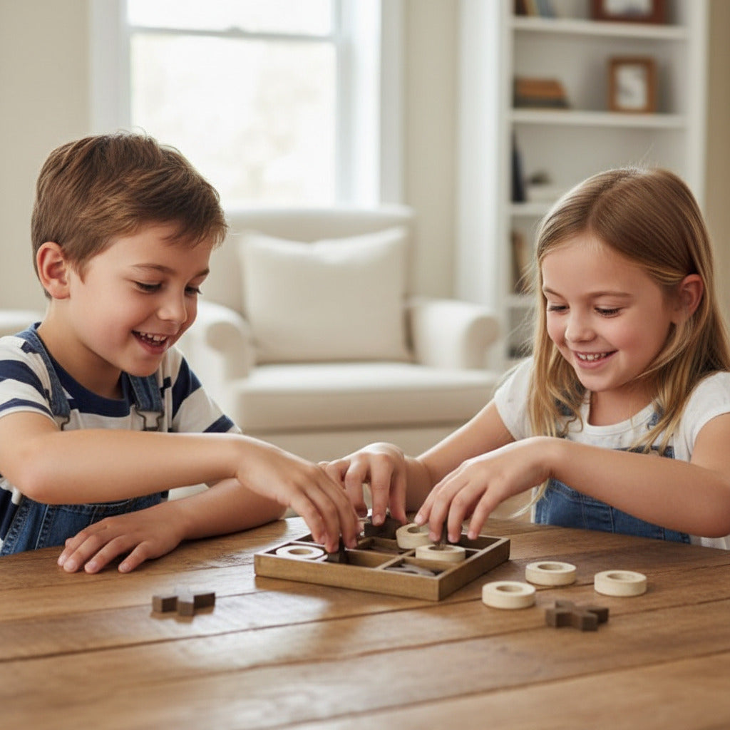 Tic-Tac-Toe de madera (X/O)